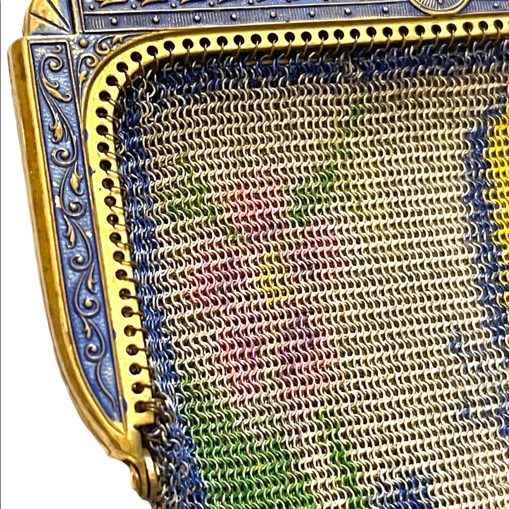 Antique 1900  early ornate metal mesh Butterfly purse Art Deco Whiting Davis - Picture 7 of 12